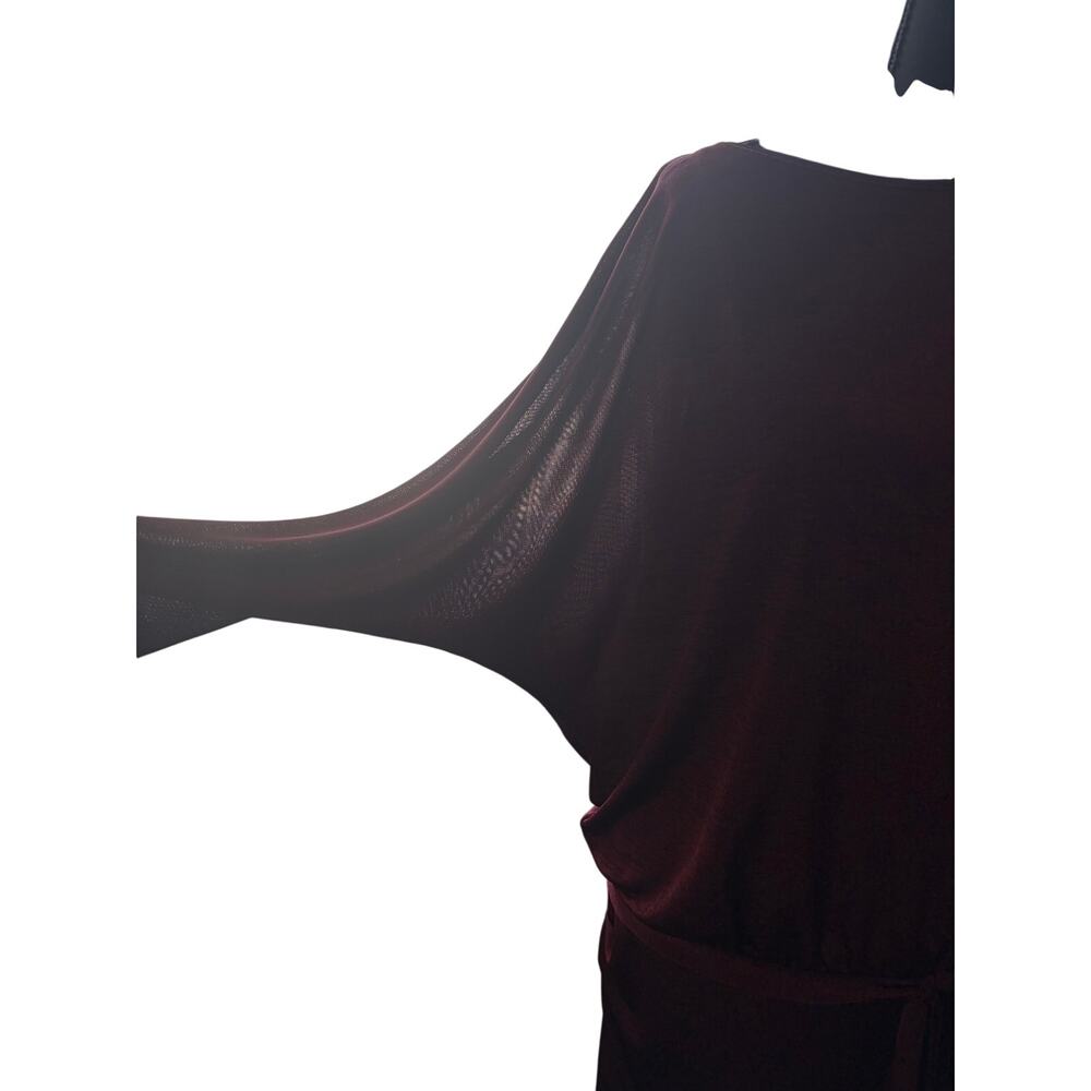 White House Black Market Burgundy Dolman Sleeve Dress size Medium - Picture 7 of 7